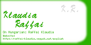 klaudia raffai business card